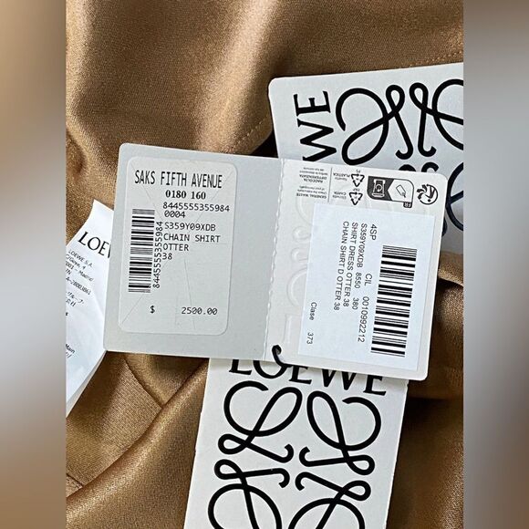 LOEWE Silk Chain Mini Shirtdress size 38/us size 6 - Picture 14 of 16